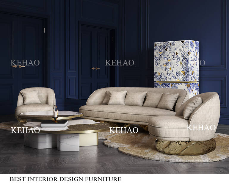 Italian Coffee Table Metal Living Room Center Marble Coffee Table Irregular Shape Modern Luxury Coffee Table